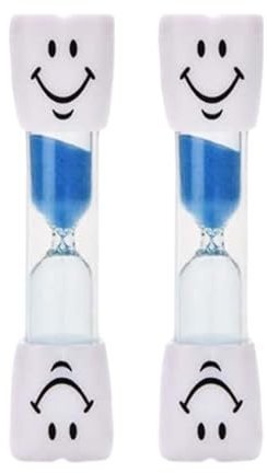 2 Pcs Kids Toothbrush Timer - 2 Minute Hourglass Fun Bathroom and Kitchen Accessories for Dental Hygiene, Kids Habit Education Timer