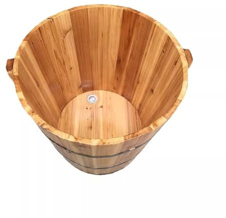 ZCBYBT Soaking Wooden Tub Freestanding Wooden Bathtub Wood Bathtub for Indoor Hot Bath Ice Bath,80W*80H cm