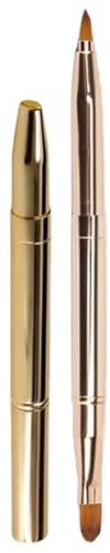 Qfdiwr Pennello per matita per labbra, pennello per trucco per labbra a doppia estremità,Applicatore per fodera per trucco per rossetto retrattile | Applicatore portatile per pennello per sopracciglia