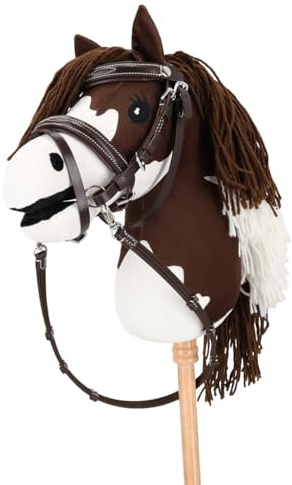 NETPROSHOP Hobby Horsing Trense Sunset svart med gata eller mörkbrun med ljusa sömmar, färg: mörkbrun