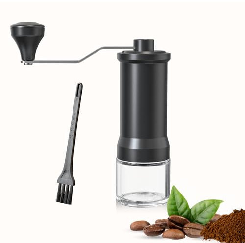 Manuelle Mini-Kaffeemühle - Tragbare Hand-Kaffeebohnenmühle mit 30 g Kapazität, konischer Grat, Kaffeemühle mit Kurbel für Reisen, Camping, Büro, Espresso, Übergießen (Style 2)