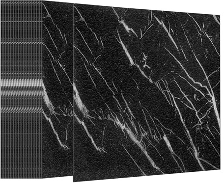 VANCHEMO Pavimento in PVC autoadesivo, per pavimenti in vinile, antiscivolo, per piastrelle, impermeabile, 30 cm x 30 cm, 2,51 m²/27 piastrelle, marmo bianco e nero, per camera da letto, soggiorno