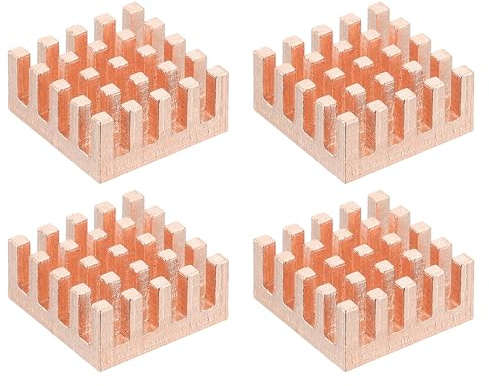PATIKIL Dissipateur Thermique En Cuivre 13x13x6mm, 4 Pcs Radiateur Refroidisseur Pour ordinateur de poche Chip CPU Transistor De Puissance FET IC Amplificateur De Puissance
