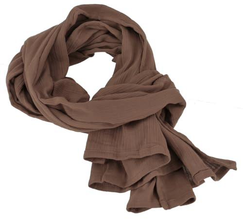 GURU SHOP indisk bomullsduk, halsduk, lätt muslin bomullshalsduk 50 x 150 cm – brun, män/kvinnor, bomull