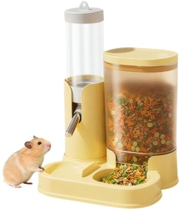 Alimentatore Per Criceti - Bottiglia Acqua Criceto con Supporto Automatico | Bevitore Antigoccia per Piccoli Animali con per Cibo per Gerbilli e Ricci Nano - Per Piccoli Animali Criceti