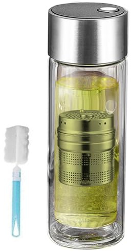 Bouteille de thé pour perfusion - Bouteille de voyage résistante aux hautes températures de 400 ml, récipient d'hydratation supérieure magnétique, double paroi | Entraînement guide Lieu de