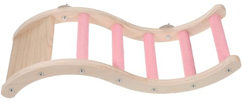 Gadpiparty Échelle à Oiseaux Sécurité à Mâcher en Bois et Métal pour Cage à Oiseaux Jouet d Escalade Fonction de Meulage des Griffes et Souris pour Perroquets