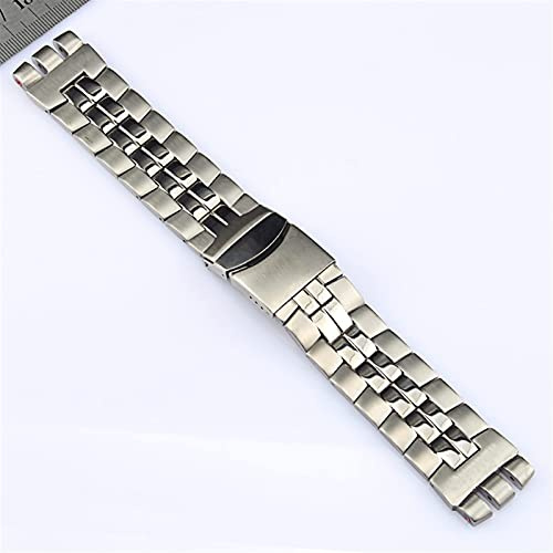 24 X 26 mm Silver solid rostfritt stålrem för remmar, metallremmar, handledsremmar, vikarmband (bandfärg: silver, bandbredd: 26 mm)