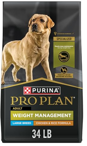 Purina Pro Plan Large Breed Weight Management Dry Dog Food, Chicken and Rice Formula - 34 lb. Bag