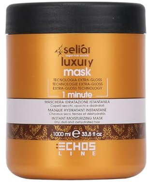 seliar ECHOSLINE Selyr Mascarilla de Lujo de hidratación instantánea para cabellos Secos y deshidratados-1000 ml, Multicolor, 1000 Milliliters