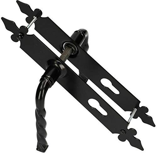 KOTARBAU® Poignée de Porte 90 mm PZ - Décorative - Noir - Universel - Pour Intérieur et Extérieur - Fer Forgé - Résistant à la Rouille