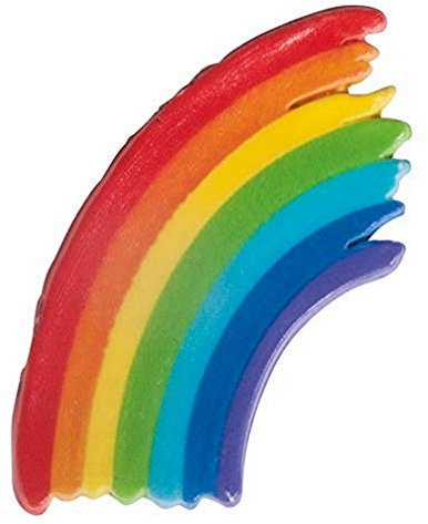 Rayher 31620990 Wachsmotiv Regenbogen, regenbogen, 4,5 x 6,5 cm, 1 Stück, zum Gestalten von Kerzen (Firmung, Konfirmation, Taufe, Hochzeit etc.)