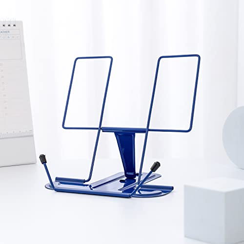 MSDADA- Support de Lecture avec Anse en Métal - Multifonction - Réglable - Pour Bureau, Livres, Magazines, iPad, Livre de Cuisine, Notes, Bureau, école, Thèse, Prix étudiant (Bleu Foncé)