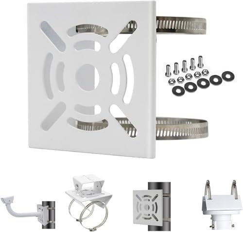 Support mural universel avec 2 anneaux pour le montage vertical universel des caméras de surveillance ; support en métal robuste avec anneaux pour le montage de caméras de vidéosurveillance / pendants