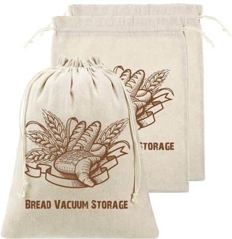 Gofodsil Brottüten Leinen 2er Set zur Brotaufbewahrung - Idealer Brotbeutel Leinen Aufbewahrung Frischhalten, Brötchenbeutel, Brot Backen Zubehör