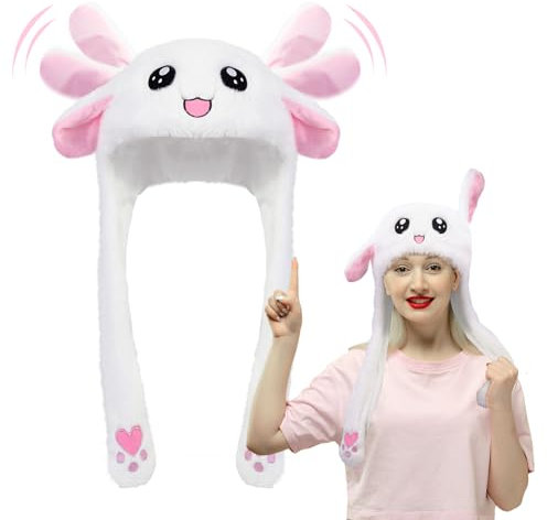XEPST Kaninchenhut mit beweglichen Ohren, Plüsch Hasenhut, Bewegliche Ohren Hut, Ohrbeweglicher Hut für Kinder & Erwachsene, Tierkostüm, Cosplay, Halloween, Karneval, Ostern, Geburtstagsgeschenk