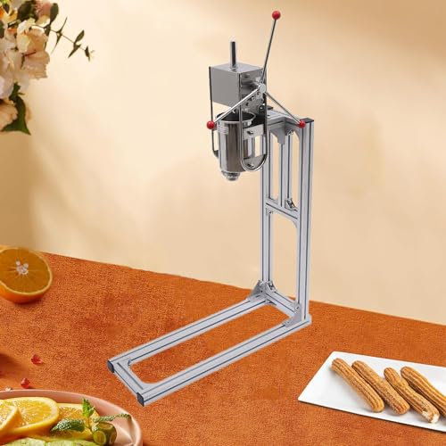 LZDOYY Macchina per Churro, Macchina per Churro Spagnola Manuale Commerciale, Macchina per Ciambelle, Macchina Manuale in Acciaio Inossidabile, Riempitrice Verticale, per Commerciale,7L