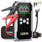 YUSMAN Avviatore Batteria Auto - 6000A, Booster Avviatore Auto con Compressore 150PSI (per 12V 10.0L GAS e 8.0L DIESEL), Jump Starter 5V/3A, Avviatore Emergenza USB, LED,Starter Batteria LCD