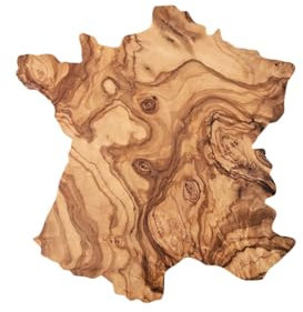 Planche à découper de cuisine France en bois d'olivier 35 cm x 35 cm