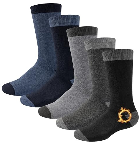 The Essentials Wardrobe 5PK Mens Thermal Socks - UK 6-11/EU 39-45 - Assorted