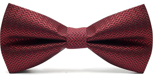THXFUNAREA Nœud papillon avec crochet, Réglable en gabardine de smoking solide, Couleur unie Noeud papillon pour enfants et hommes pour Mariage Fête, Rouge