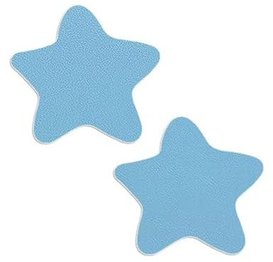 ZNQNDSR Pelle Adesiva per Riparazioni Toppa di Riparazione in Pelle A Forma di Stella, Tagliabile, Autoadesiva, con Forte Aderenza, per Divani, Sedili Auto, Giacche(Light Blue)