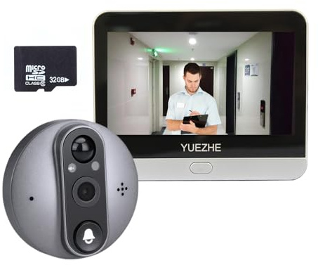 YUEZHE Peephole Camera for Apartment Door Battery Powered HD 1080P 4.3‘ Monitor Realtime Alarm