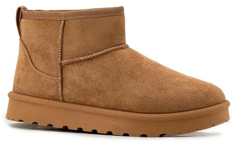 JOMIX Botas Forradas Mujer Forro Polar Suave Gran Agarre Botines Mujer Suela Antideslizante Caña Media Confortable para Caminar y Trabajo en Días de Frío y Nieve WSB255311 Camel 38