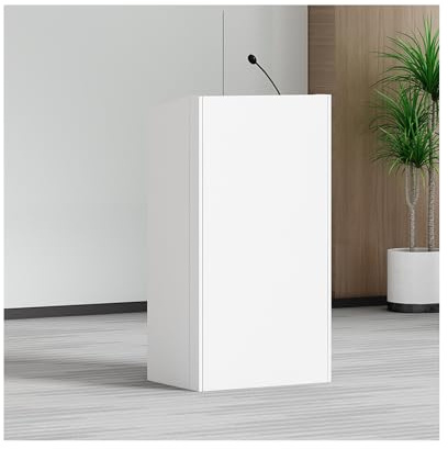 Hopfällbar konferenspodium för kyrka, predikstol, mångsidig aktivitetsställning, vit presentationsläsare för kontor och studio, hållbar och platsbesparande design