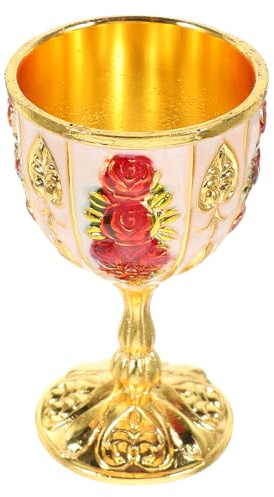 KOMBIUDA Taza de Hierro Pequeña para Licor, Copa de Vino Retro Metálica Resistente, Mini Copa para Bebidas Frías y Calientes, Decoración Vintage para Hogar y Fiestas