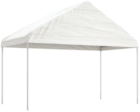 Nqyjm - Cenador de jardín al aire libre con techo blanco (4,08 x 2,23 x 3,22 m, polietileno, pabellón carpa de recepción para bodas, fiestas, camping