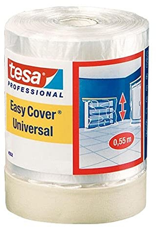 Tesa 04368-00011-01 Easy Cover 4368 Ruban de masquage pour peintres de qualité supérieure avec film de protection 33 m x 0,3 m