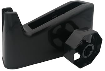 Alevar Dispenser per Nastro Adesivo, Porta Nastro da Banco Robusto con Fondo Antiscivolo e Doppio Supporto per Rotoli da 33 a 66 m, Formato 8,5x21,5x11 cm, Colore Nero, Confezione da 1 Pezzo