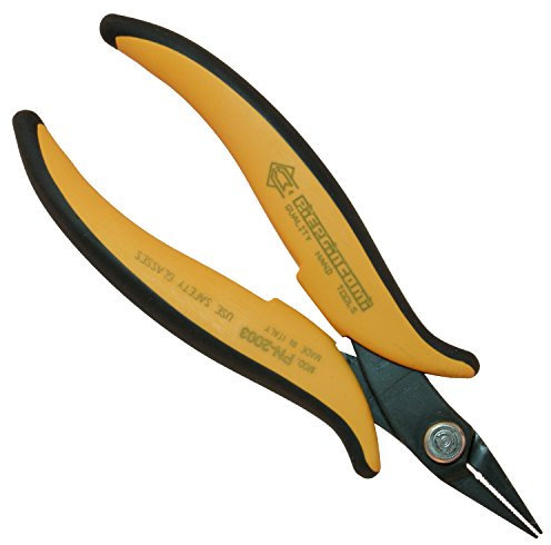 Piergiacomi - PN2003 Pinza Corta con Becchi Piatti Zigrinati - Adatta alla Presa di Componenti Vari - Lunghezza Punta 16mm, Lunghezza Totale 146mm, Punta Spessore 3x1 mm - Arancione - Made in Italy