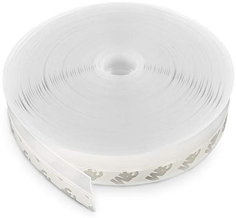 JEMESI 25mm×10M Dichtungsstreifen,Transparent Selbstklebend Dichtungsband, Multifunktions Türbodendichtung Schalldicht, winddicht, Staubschutz, Silikon Dichtung Streifen für Türen und Fenster