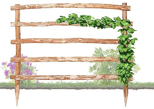 BooGardi Natürliche Rankhilfe aus Holz · 33 Verschiedene Größen · Höhe 150 x Breite 50 cm · Garten Rankgitter Kletterhilfe · Spalier freistehend für Kletterpflanzen