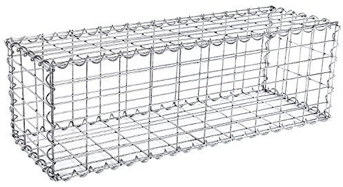 DeFacto Juego de 2 gaviones de piedra, para jardín, gavión, cesta de alambre, grosor de alambre: 4 unidades, espaciadores (100 x 30 x 30 cm)
