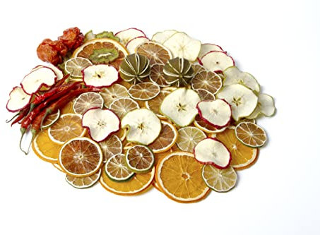 NACHA'S 250 g Pack of Mixed Dried Fruit Dried Orange Lemon Lime Apple - Christmas Craft Wreath Florist Decoration