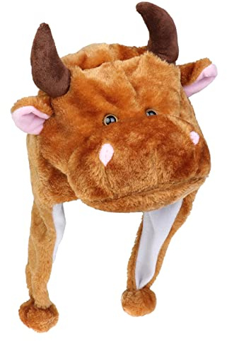 JK Home Funny Plush Animal Hat, Headwear Cartoon Hats, Soft Warm Novelty