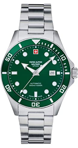 Armbanduhr, analog, Modell Swiss Alpine Military 7095.2134, Diver Automatik, 44 mm, 30 ATM. Marke: