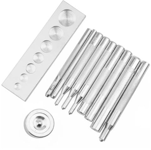 Uadme Sacabocados para Cuero, Punzones de Agujero 11 Piezas, Juego de Punzón Hueco con Troqueles para Correa de Reloj, Tela, Lona