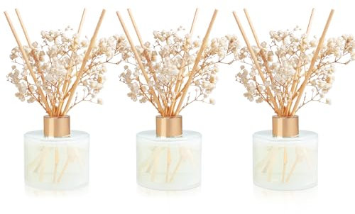 YISOWUH Reed Diffusore Set, 5.28oz (150ml) Profumo di frutta Diffusore 3 pacchetti con 24 bastoncini di lunga durata fragranza per la casa, il bagno, la decorazione della stanza