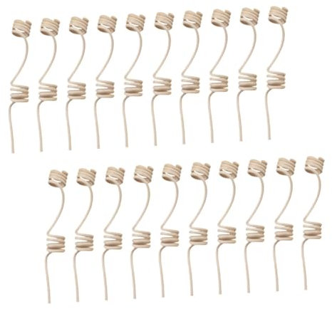 Cabilock 20 Piezas difusores Pendientes de mordedura de Animales Plato Clave Palos Fragancia caña difusora de Aromas cañas de Aceite Esencial Espiral Junco Accesorios De Madera