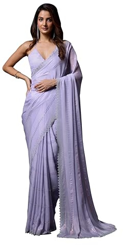 TRENDMALLS Women saree Chiffon satin Siroski Work Saree