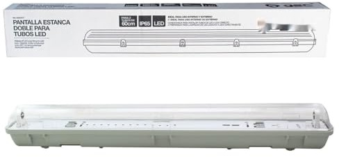 WatioWave Pantalla estanca para tubo LED T8 de 150 cm, resistente al agua, ideal para iluminación en espacios húmedos y comerciales.