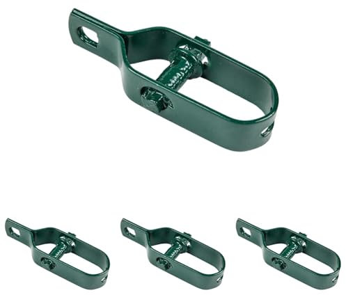 Tendeur Raidisseur Fil Tension Plastifié Vert N°4 - Tendeur Grillage, clôture pour Jardin, poteaux, Corde à Linge. (Lot de 4)