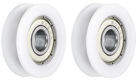 QUARKZMAN 2 Stück U608ZZ POM Riemenscheibe U-Rillenkugellager 8 x 30 x 10mm U-Rillenrolle (GCr15) Chromstahl-Lager, Weiß