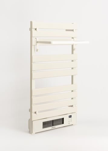 CREATE / WARMTOWEL Pro + Étagère/Radiateur Porte-Serviettes avec Chauffage et Wi-FI avec étagère 1 Barre avec Crochets Blanc cassé / 101x13x55 cm / 1500 W, 2 puissances