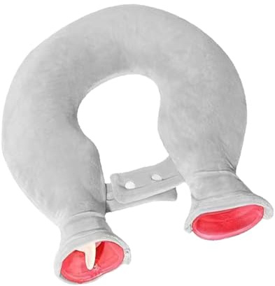 Docache Borsa dell'acqua calda in PVC con morbida copertura in pile | Terapia del calore per collo, spalle e schiena | Inodore, lavabile, riutilizzabile (Grigio)