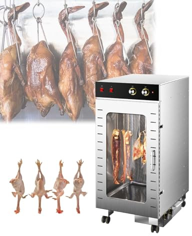 Stainless Steel Biltong Box Food Dehydrator and Drying Cabinet, Commercial Sausage Smoking Oven, 2000W Fast Drying Machine for Sausage Bacon Chicken Duck Beef Fish(80 Catties Per Time)